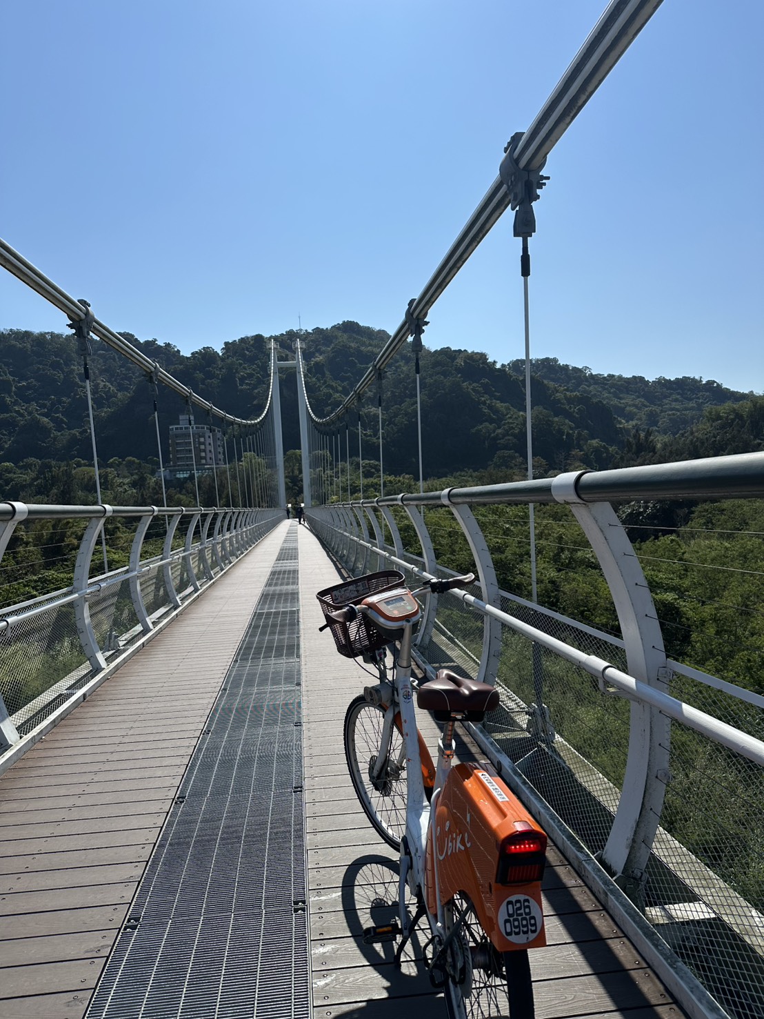 中庄吊橋上的單車 — 騎行在山林間